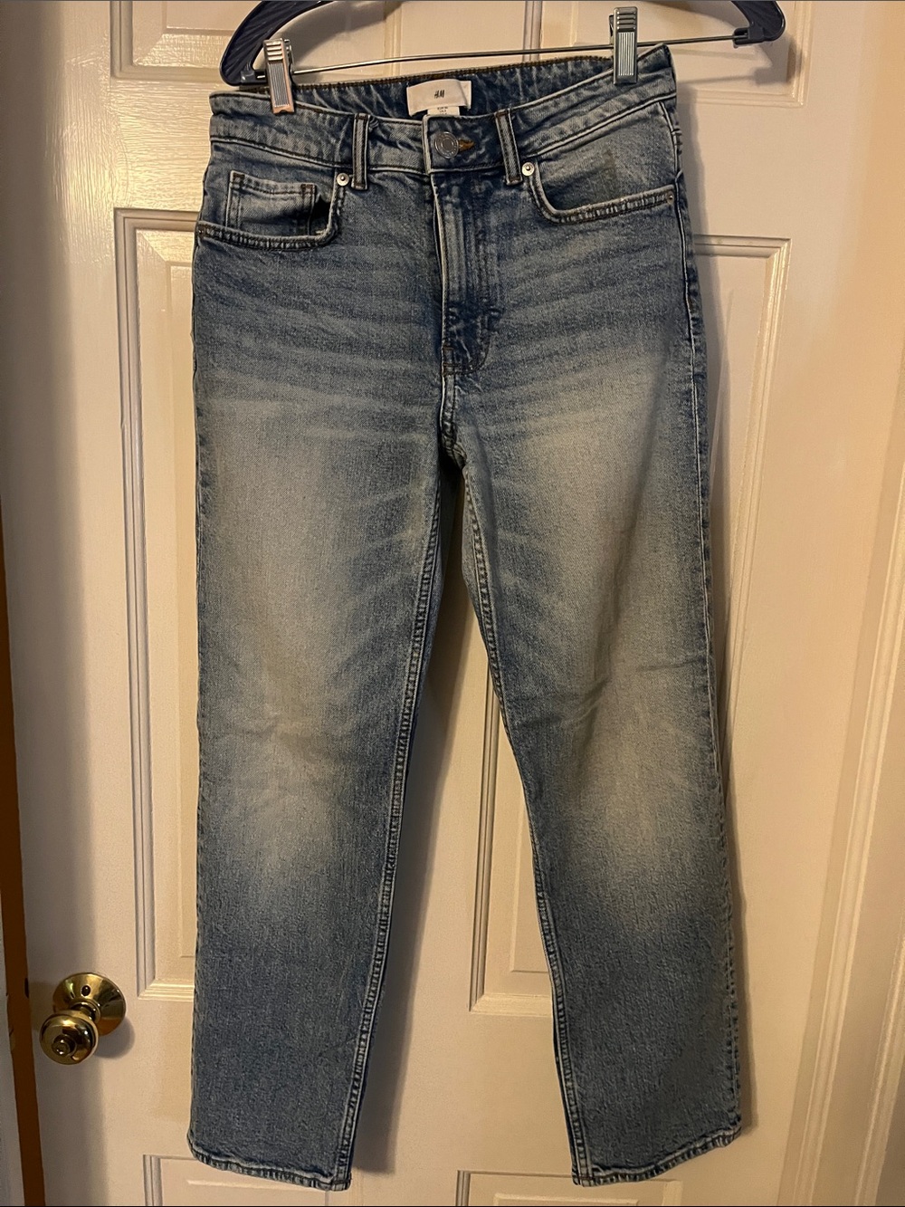 H&M Light Blue High-Rise Straight Leg Jeans